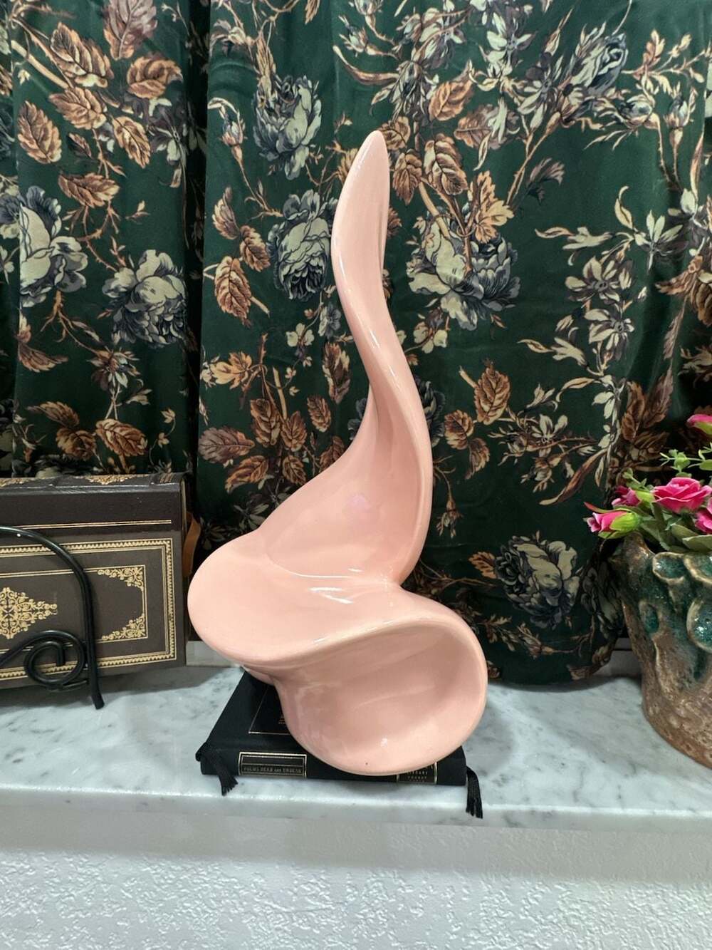 Pink Vintage Abstract Ceramic Art Sculpture by "BLK" United Ceramics Arizona 14"
